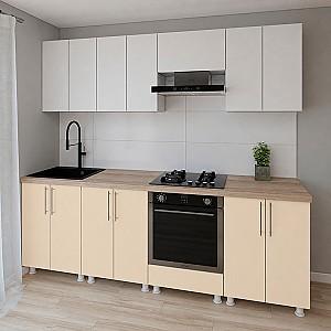 Set mobila bucatarie Smartex K3 240 cm Alb / Ivory