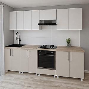 Set mobila bucatarie Smartex K3 260 cm Alb / Cașmir