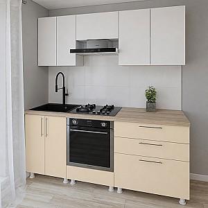 Set mobila bucatarie Smartex K4 200 cm Alb / Ivory