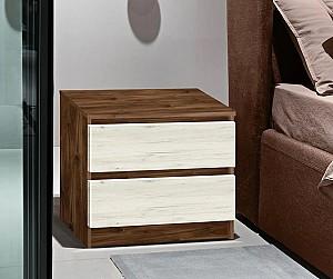Noptiera Modern Komfi 48 cm Brandy Castello Stejar (Maro)/Craft Stejar Alb (Alb)