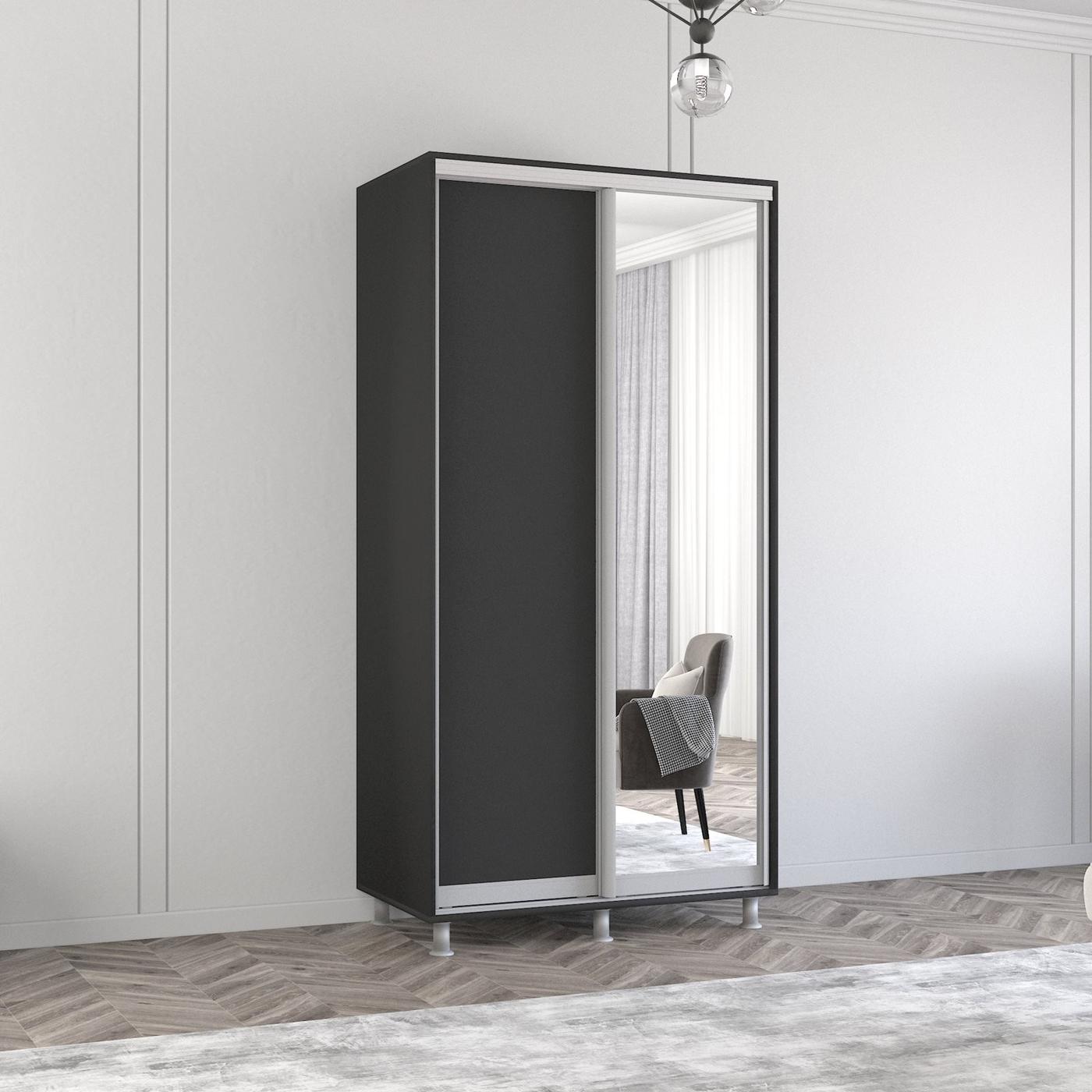 Dulap-cupe Mobildor Lux Aron 110 (1 oglinda, 1 PAL) Antracit