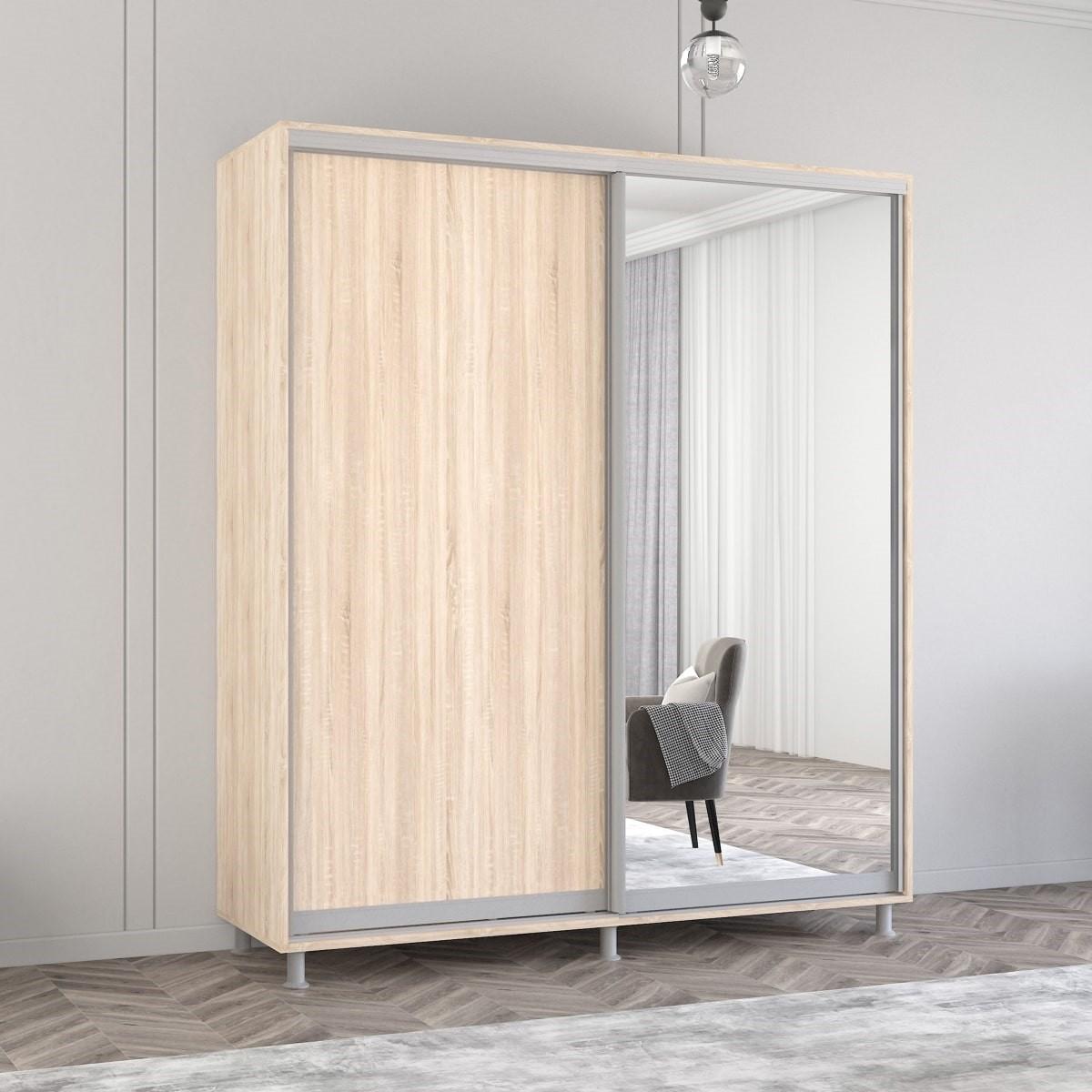 Dulap-cupe Mobildor Lux Aron 180 (1 oglinda, 1 PAL) Sonoma