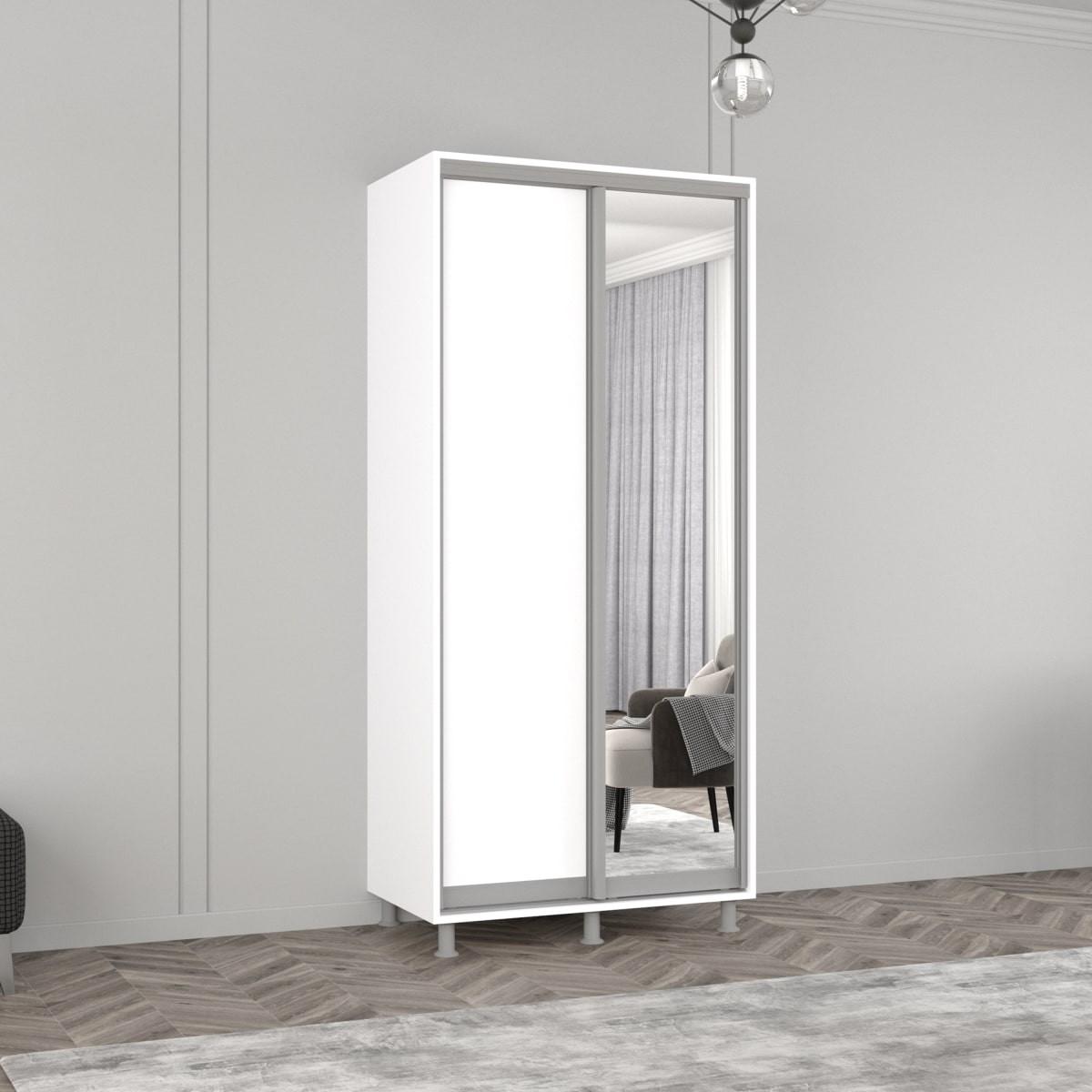Dulap-cupe Mobildor Lux Aron 110 (1 oglinda, 1 PAL) Alb