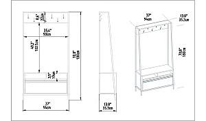 Antreu Trendy Devin White 94x180x35cm