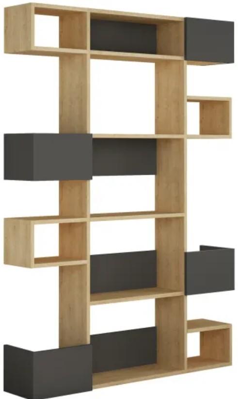 Etajera Trendy Niho Stejar (Bej)/Antracit (Gri)