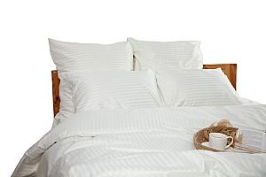 Albituri de pat TEP Stripe Satin 200x220 cm Pure White