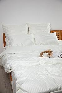 Albituri de pat TEP Stripe Satin 200x220 cm Pure White