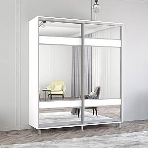 Dulap-cupe Mobildor Lux Aron 230 (2 oglinzi K3-zebra) Alb