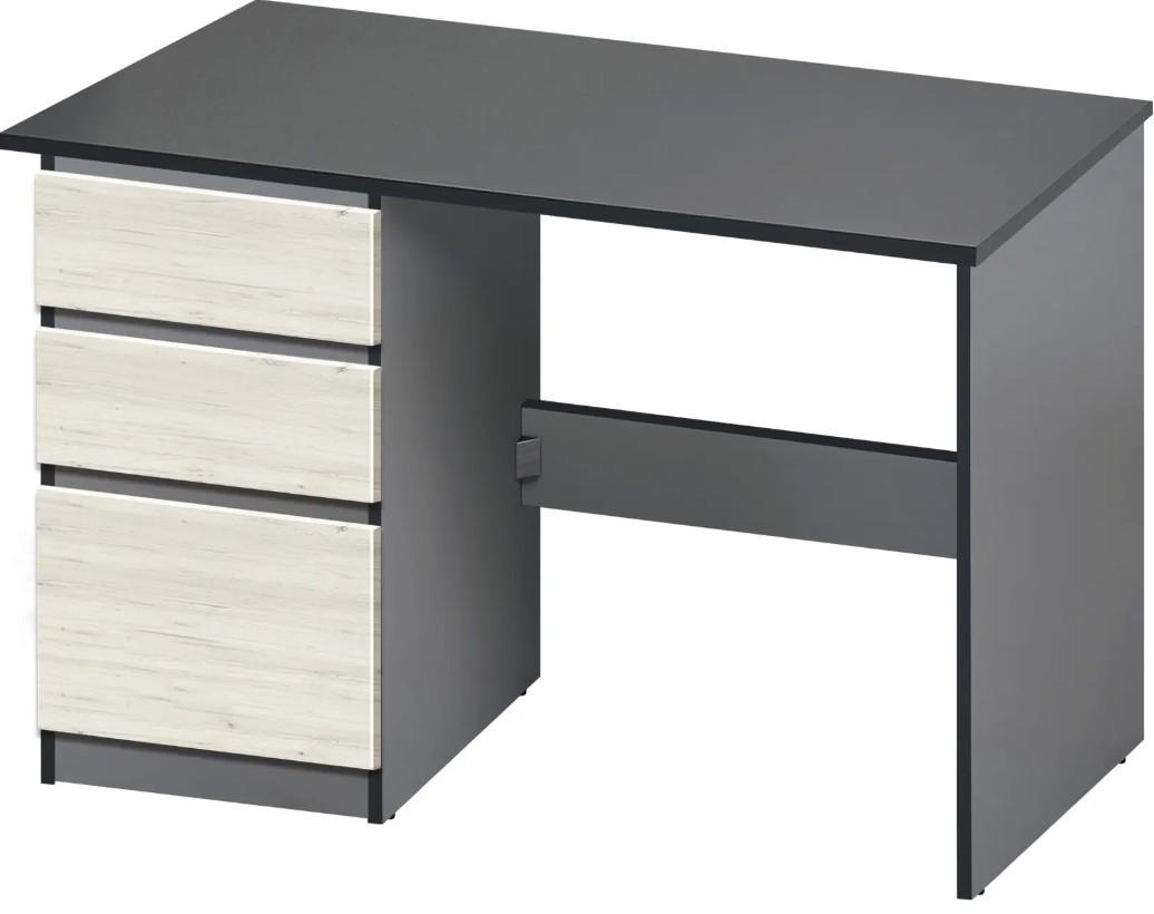 Masa de birou Modern Komfi 2 120cm Gri ardezie/Stejar artizanal alb