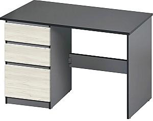 Masa de birou Modern Komfi 2 120cm Gri ardezie/Stejar artizanal alb