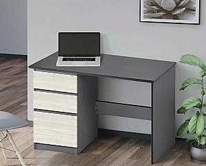 Masa de birou Modern Komfi 2 120cm Gri ardezie/Stejar artizanal alb