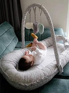Cuib pentru bebelus BABYJEM Between Parents Grey