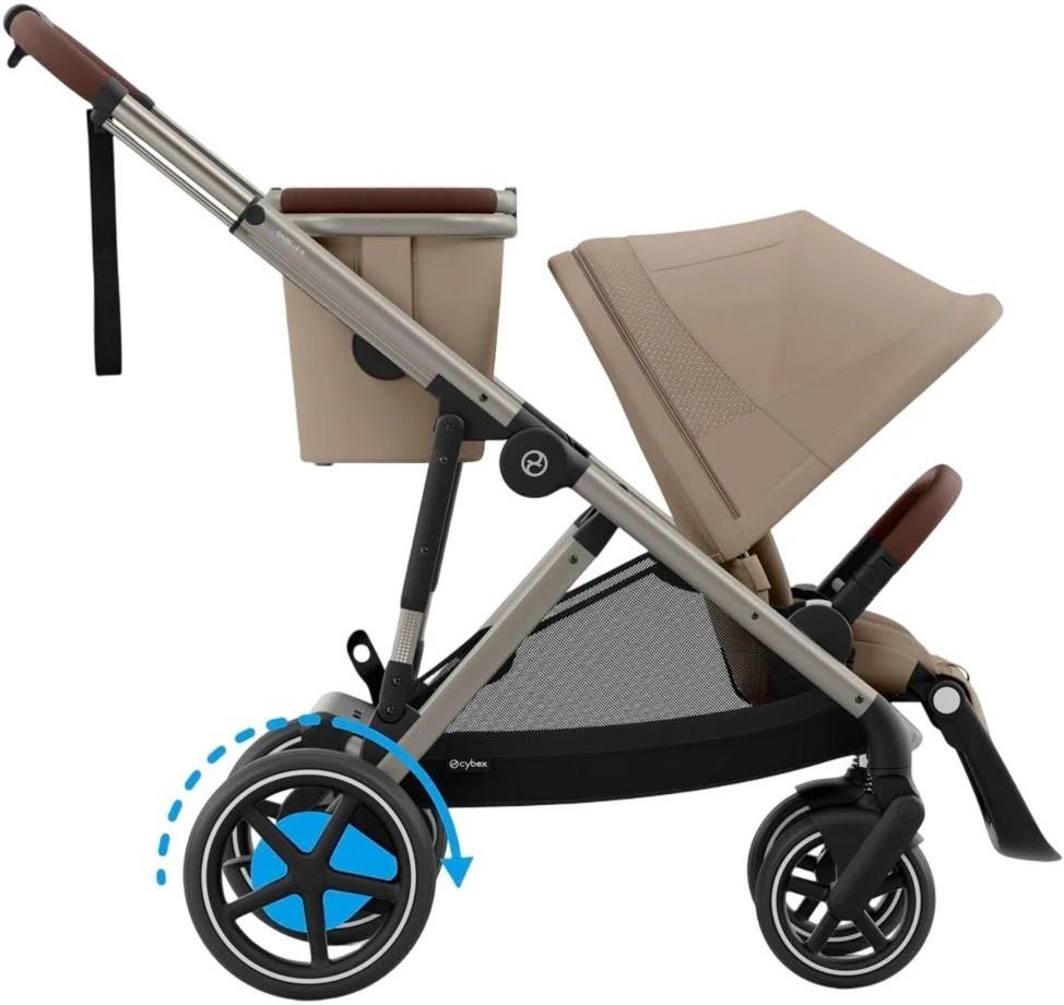 Carucior pentru gemeni Cybex e-Gazelle S TPE Almond Beige