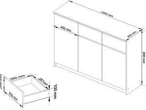 Comoda Akord K140 3D 3SZ White