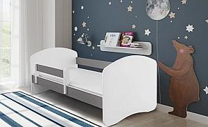 Pat copii Acma Meble Acma II 80x160 bariera/saltea 7cm White/Gray