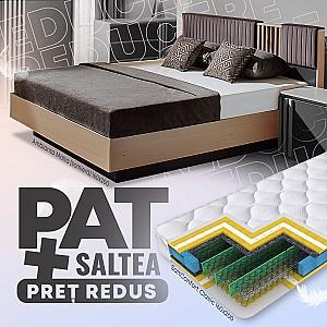 Pat Ambianta Malta (somiera) 1.6 m Cremona / Grafit + Saltea Salt Confort Clasic 160x200