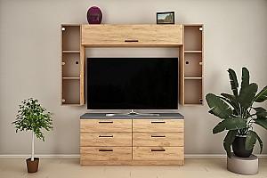 Living PS Z-12 (TV-1.5 m) 2.1 m Stejar Auriu / Grafit Gri