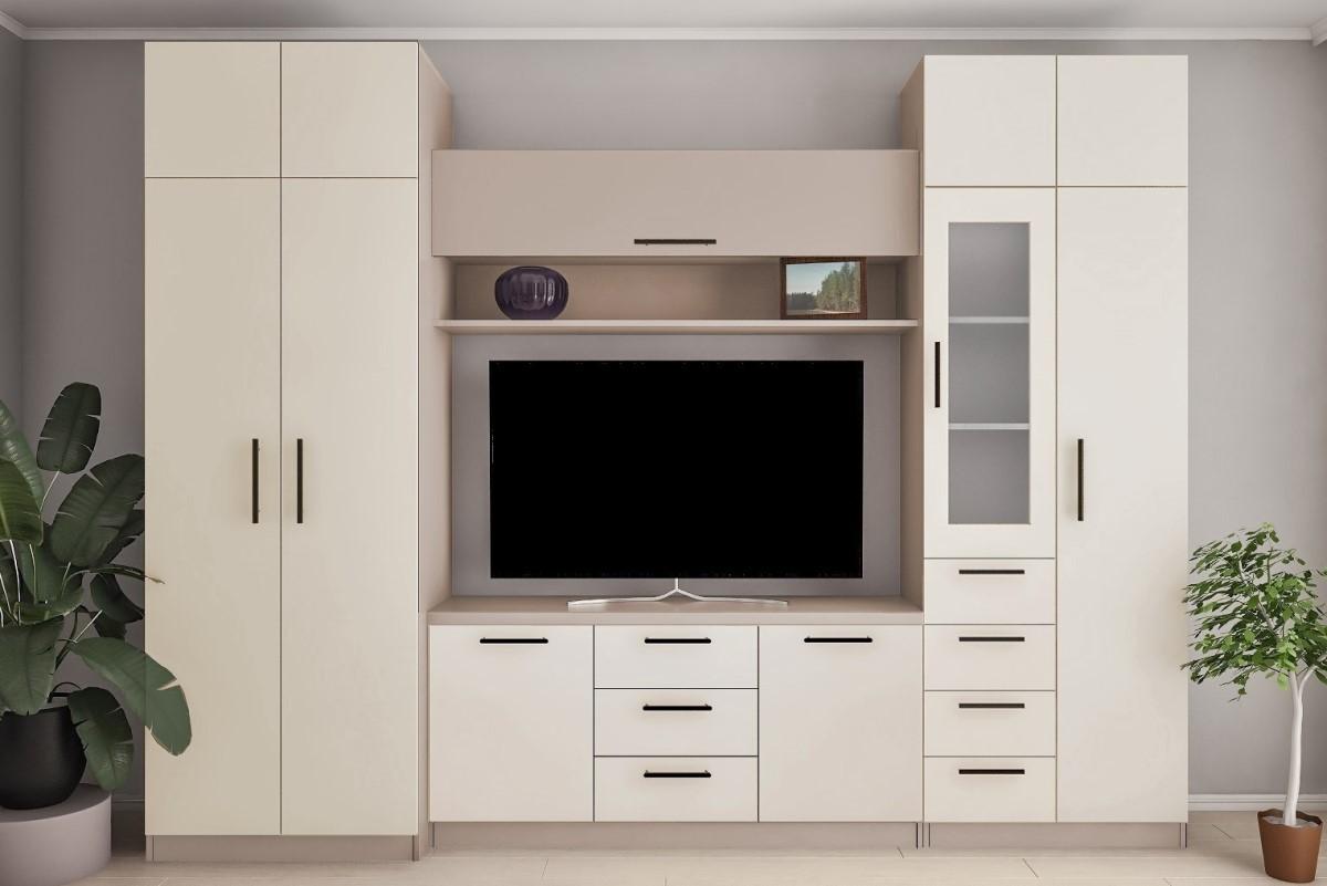 Living PS Elina BT (TV-1.5 m, vitrină) 3.1 m Toffi / Bej