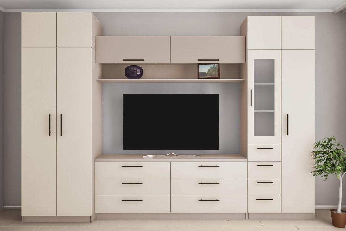 Living PS Elina KT (TV-1.8 m, vitrină) 3.4 m Toffi / Bej