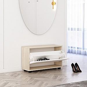 Dulap pentru incaltaminte Mobildor Lux Leo 60 1D (60x27x47H cm) Stejar Sonoma / Alb