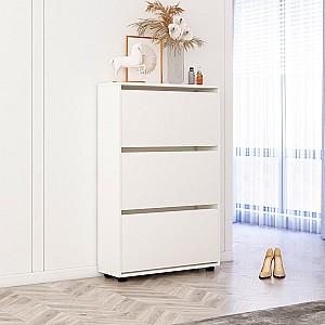 Dulap pentru incaltaminte Mobildor Lux Leo 60 3D (60x27x125H cm) Alb