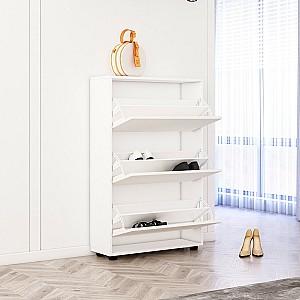Dulap pentru incaltaminte Mobildor Lux Leo 60 3D (60x27x125H cm) Alb