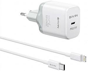 Incarcator telefon BAVIN PC2106L-20W-PD Cable Type-C to Lightning White