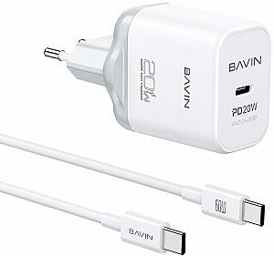 Incarcator telefon BAVIN PC2106Y-20W + Cable Type-C to Type-C