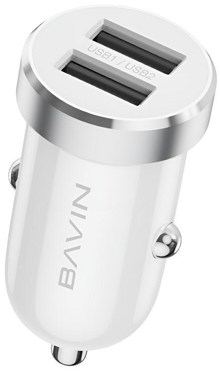 Incarcator auto BAVIN PC862TYWH + Cable Type-C White