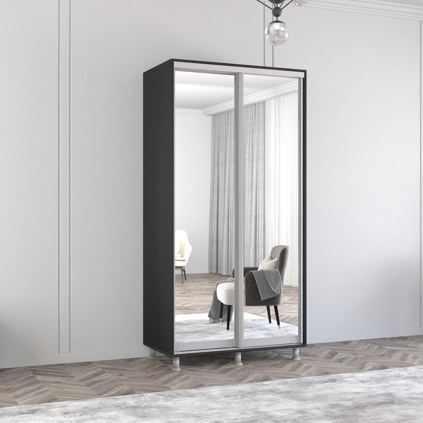 Dulap-cupe Mobildor Lux Aron 110 (2 oglinzi) Antracit