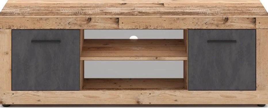 Tumba pentru televizor Mebel Elite Blago 140cm Stejar netratat (Maro)/Grafit