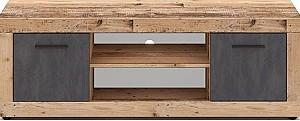 Tumba pentru televizor Mebel Elite Blago 140cm Stejar netratat (Maro)/Grafit