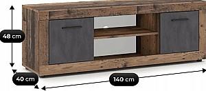 Tumba pentru televizor Mebel Elite Blago 140cm Dark Oak/Graphite