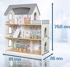 Casuta pentru papusi Gotel B70S White/Grey/Natural
