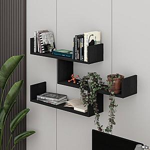 Raft de perete DECO Tibet Black Wood