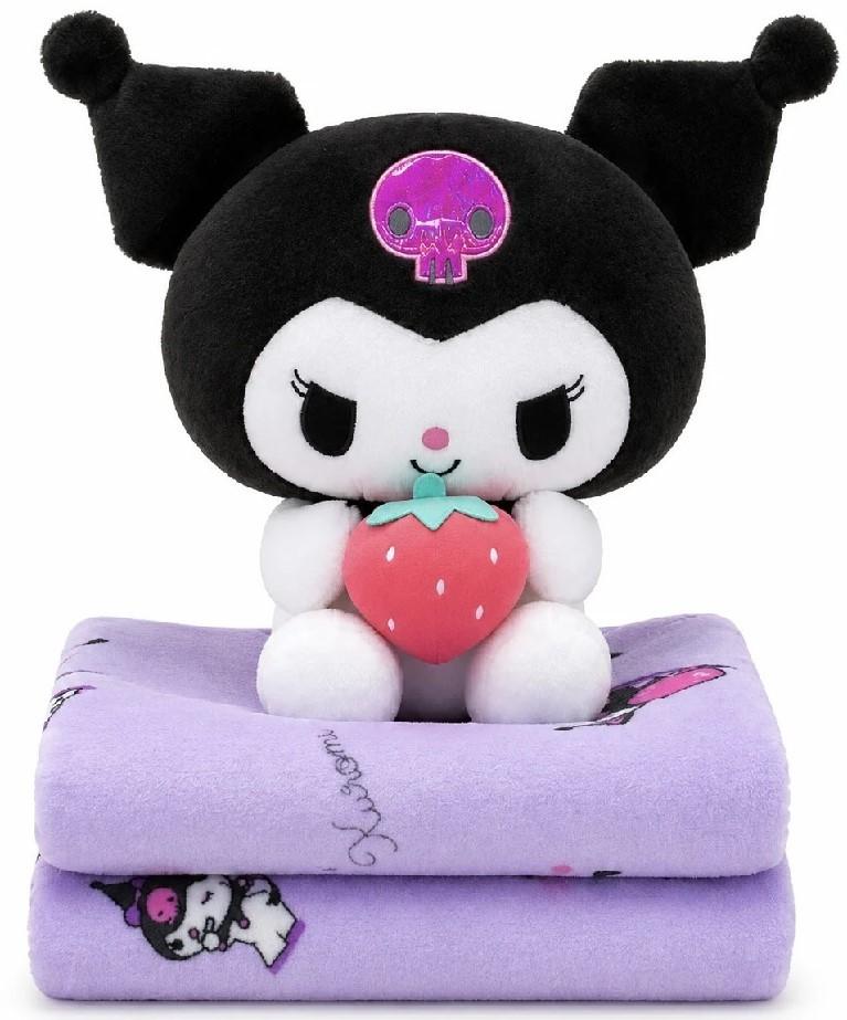 Jucarie de plus HD Kuromi cu Căpșună 40 cm