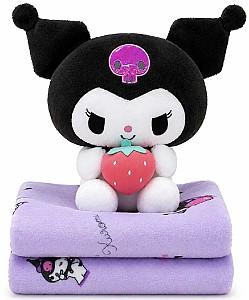 Jucarie de plus HD Kuromi cu Căpșună 40 cm