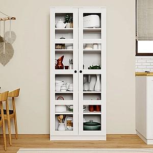 Dulap cu vitrina Trendy Lucas Glass 1600-68 Alb