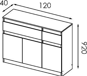 Comoda Modern Komfi 120cm Brandy Castello Oak/Craft Oak White