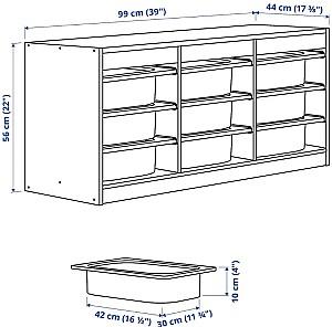 Etajera IKEA Trofast 9 cutii 99x44x56 Alb