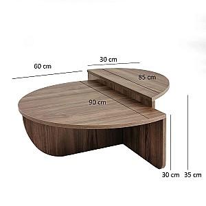 Masuta de cafea, reviste Trendy Podium Nuc