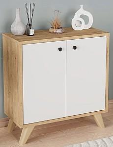 Comoda Nex Home Smyrna 64x30x67 cm Stejar/Alb
