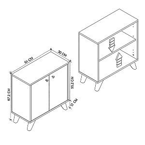 Comoda Nex Home Smyrna 64x30x67 cm Stejar/Alb