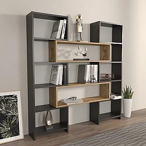 Etajera Trendy Poyraz Negru/Stejar (Bej)