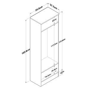 Dulap penal Trendy P6 M14 2415 Alb/Nuc (Maro)