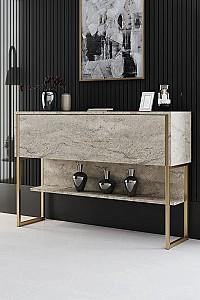 Masa consola Trendy Luxe Travertin (Bej)/Auriu