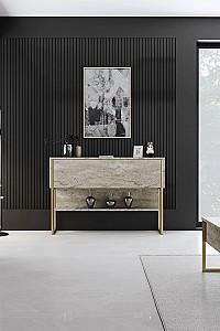 Masa consola Trendy Luxe Travertin (Bej)/Auriu