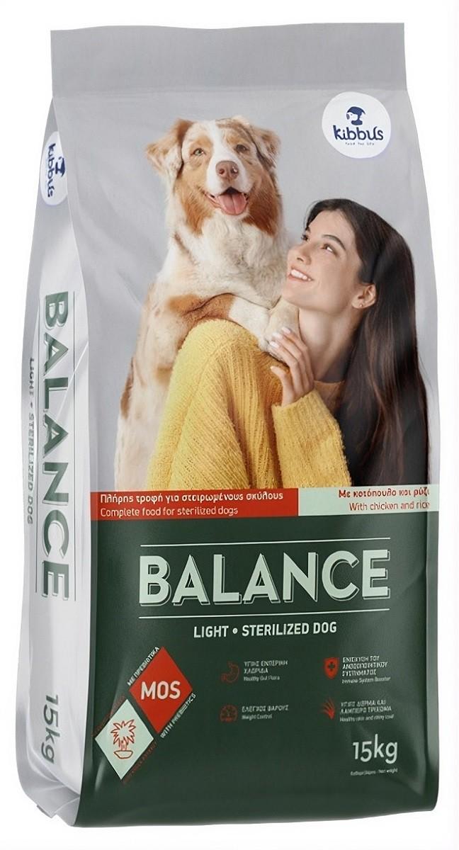 Hrana uscata pentru caini Kibbus Balance Dog Light Sterilized 15kg