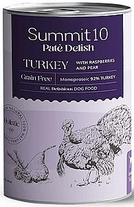 Hrana umeda pentru caini Summit 10 Adult dog turkey with raspberries and pear 400g