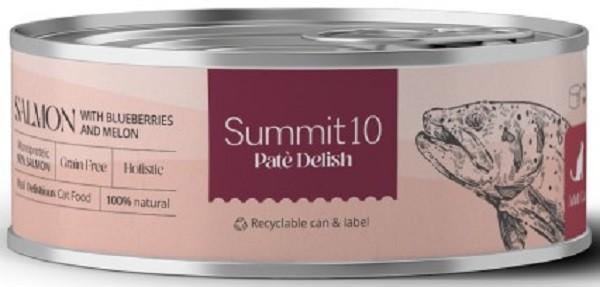 Hrana umeda pentru pisici Summit 10 Adult cat salmon with blueberries and melon 85g